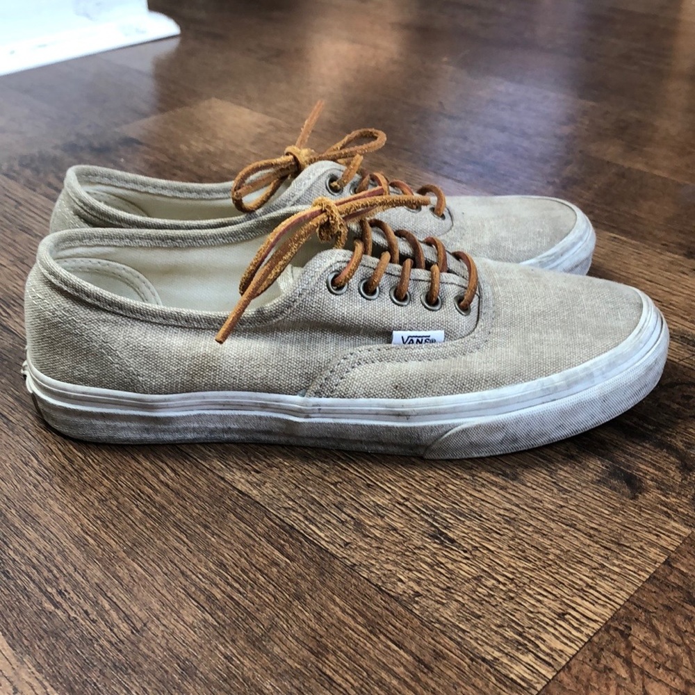 Lo Top Vans Tan with Brown Leather Laces